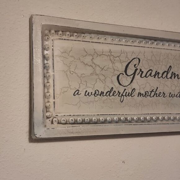 GRANDMOTHER decortive Crackled Metal Inspirational Wall Plaque - Picture 5 of 9
